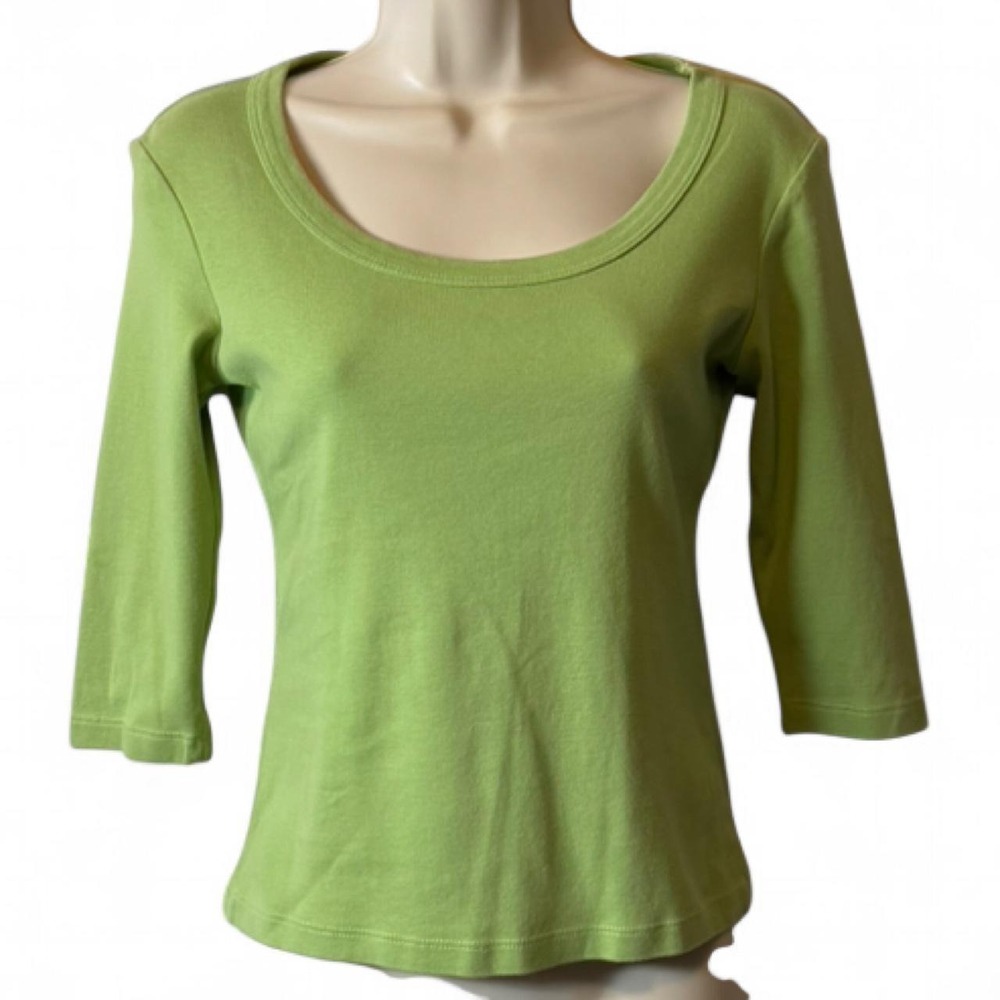 Vintage 90s New York & Co Lime Green Ballet Neck Top, Women's Size XS